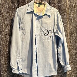Port Authority Sky Blue Embroidered Button-Down Shirt